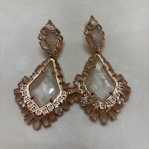 Kendra Scott Rose Gold Clear Crystal Chandelier Earrings